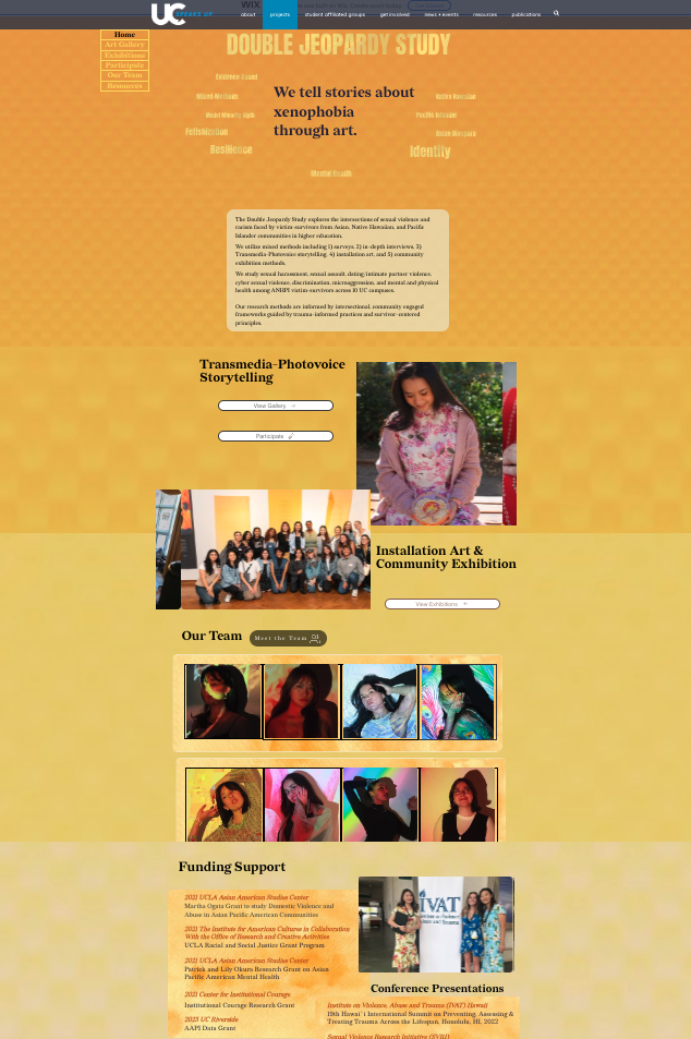 Screenshot of the UC Speaks Up Double Jeopardy Study site